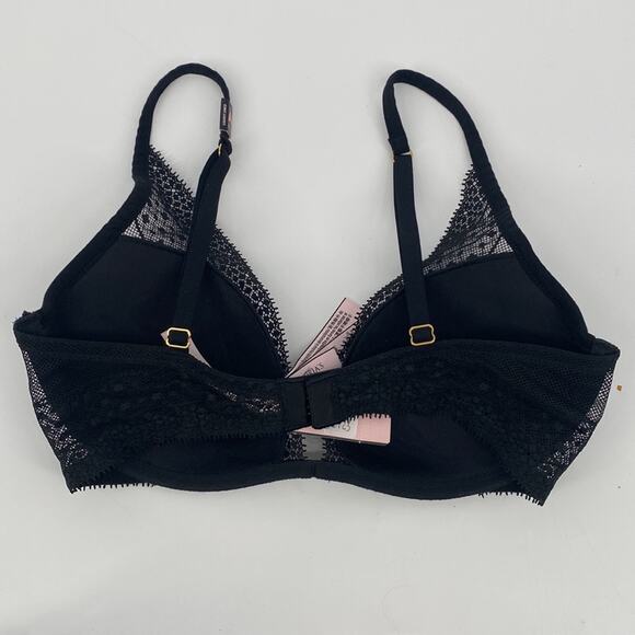 Victoria's Secret Womens Incredible Lightly Lined Lace Plunge Bra Black 32D NWT - Picture 7 of 8